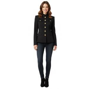 Ralph Lauren Black Label Wool Military Blazer Button Office Women’s Size 2